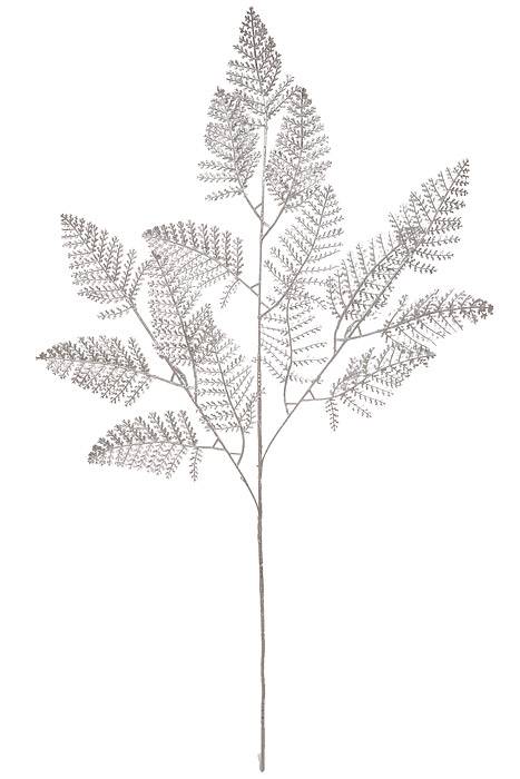 30" Metallic Lace Leaf Spray Silver