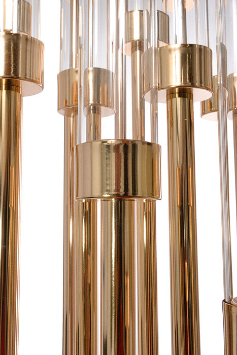 Metal Candle Holder With Glass Gold 16/Lite