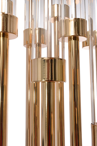 Metal Candle Holder With Glass Gold 16/Lite