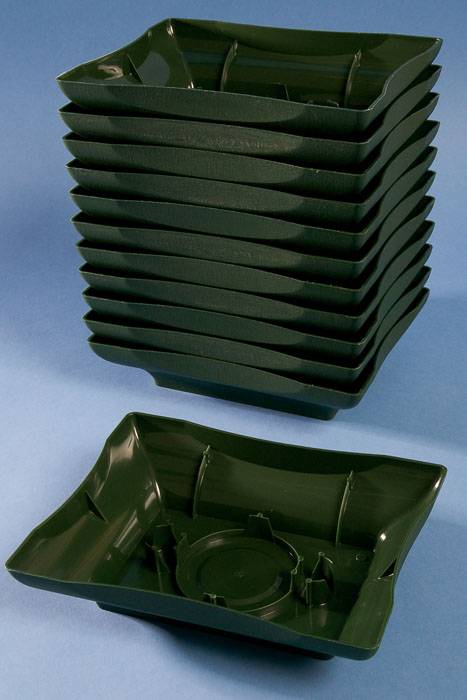 8" X 6.25" X 2" Centerpiece Plastic Tray Green (Pkg/12)
