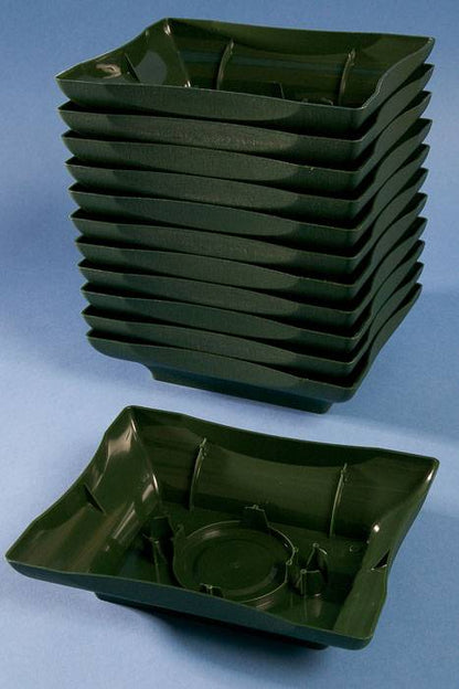 8" X 6.25" X 2" Centerpiece Plastic Tray Green (Pkg/12)