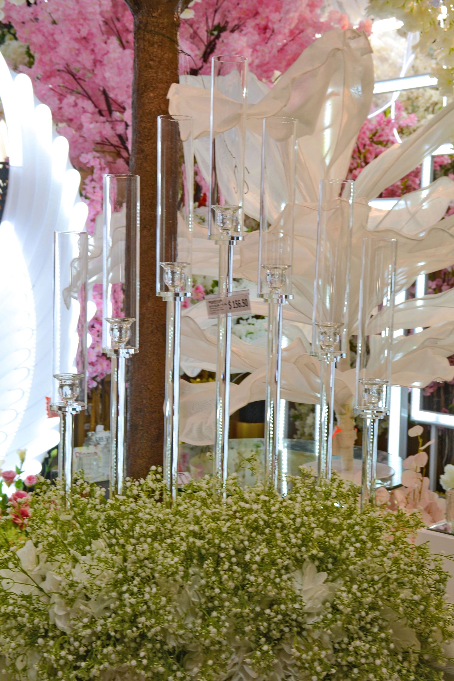 37" Crystal 7-Lite Candle Holder clear