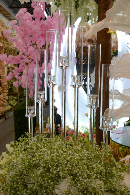 37" Crystal 7-Lite Candle Holder clear