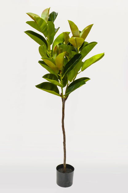 4ft 4in Artificial Rubber Leaf Tree Green
