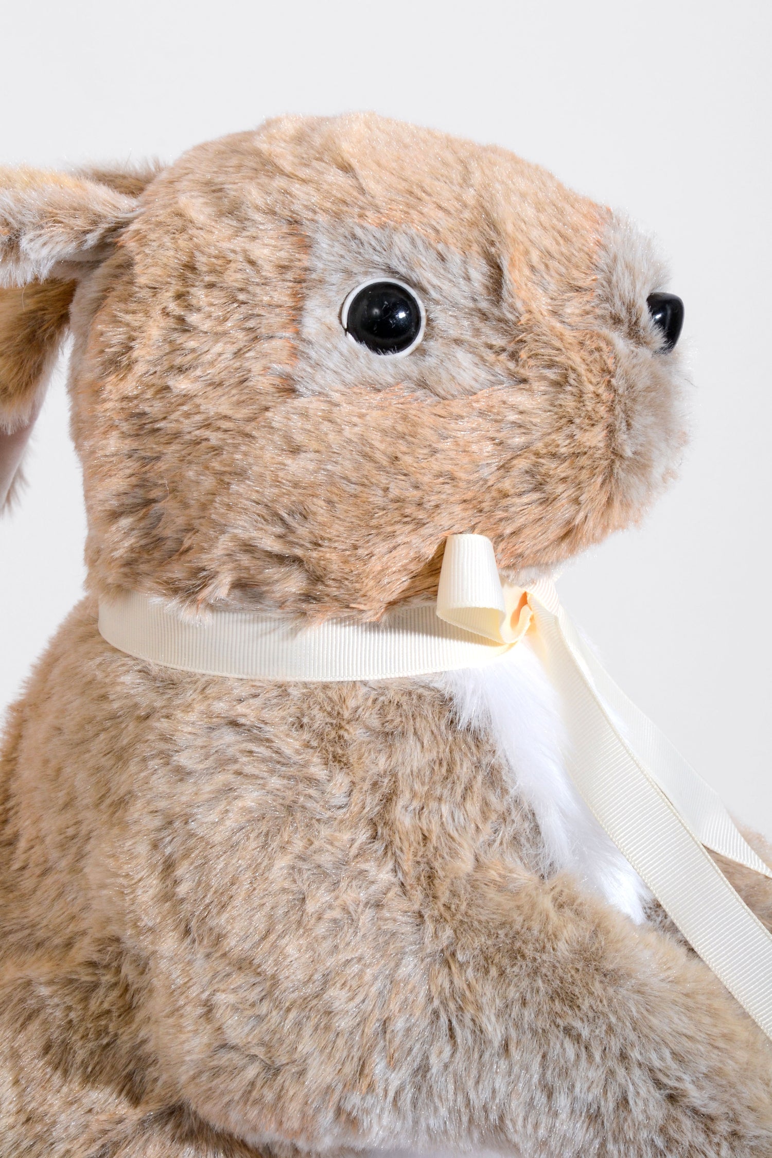 17" Faux Fur Standing Bunny Natural