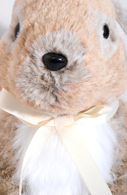 17" Faux Fur Standing Bunny Natural