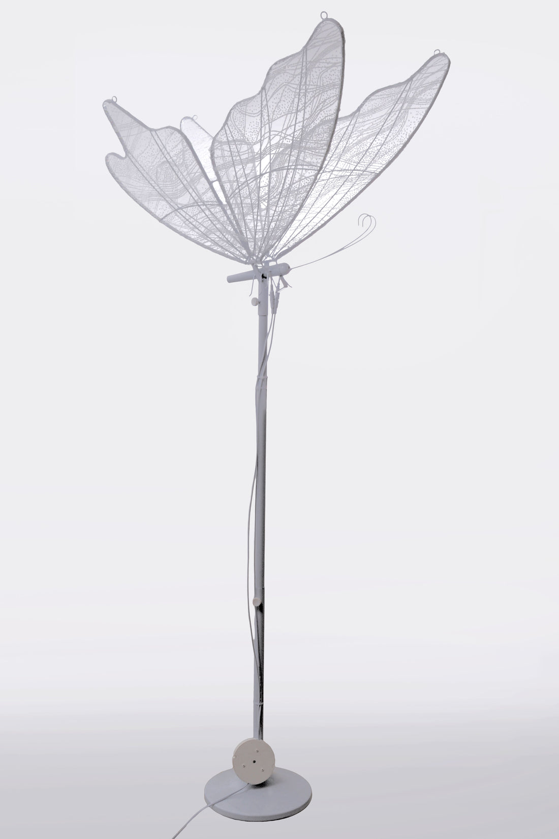 31" Lamp Butterfly Stand White