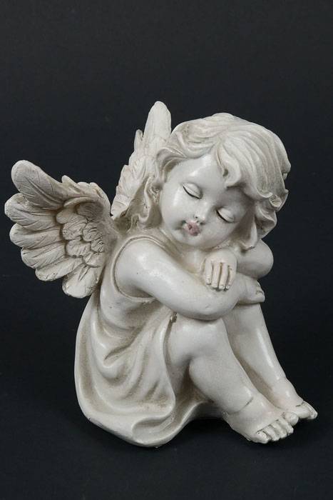 5" X 6.25" Sleeping Angel Girl White