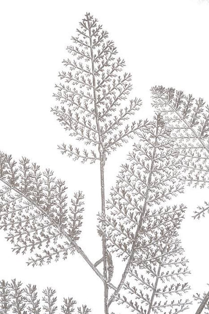 30" Metallic Lace Leaf Spray Silver