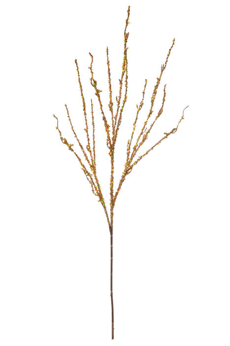 37" Sequin Glitter Ice Twig Spray (Gold)