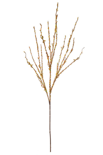 37" Sequin Glitter Ice Twig Spray (Gold)