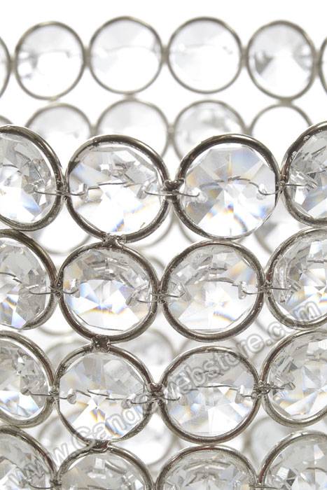 4&quot; X 5.75&quot; Crystal Bead Cylinder Candle Holder Silver