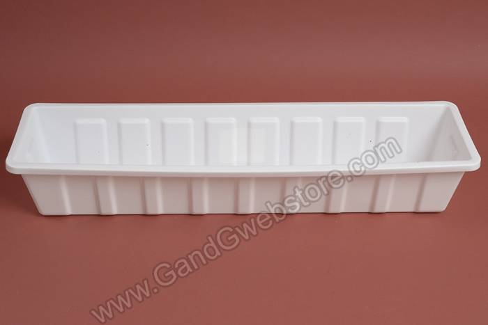 29.75" X 8" Plastic Flower Box White