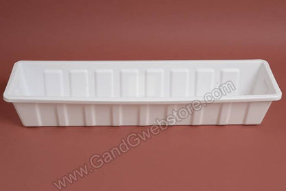 29.75" X 8" Plastic Flower Box White