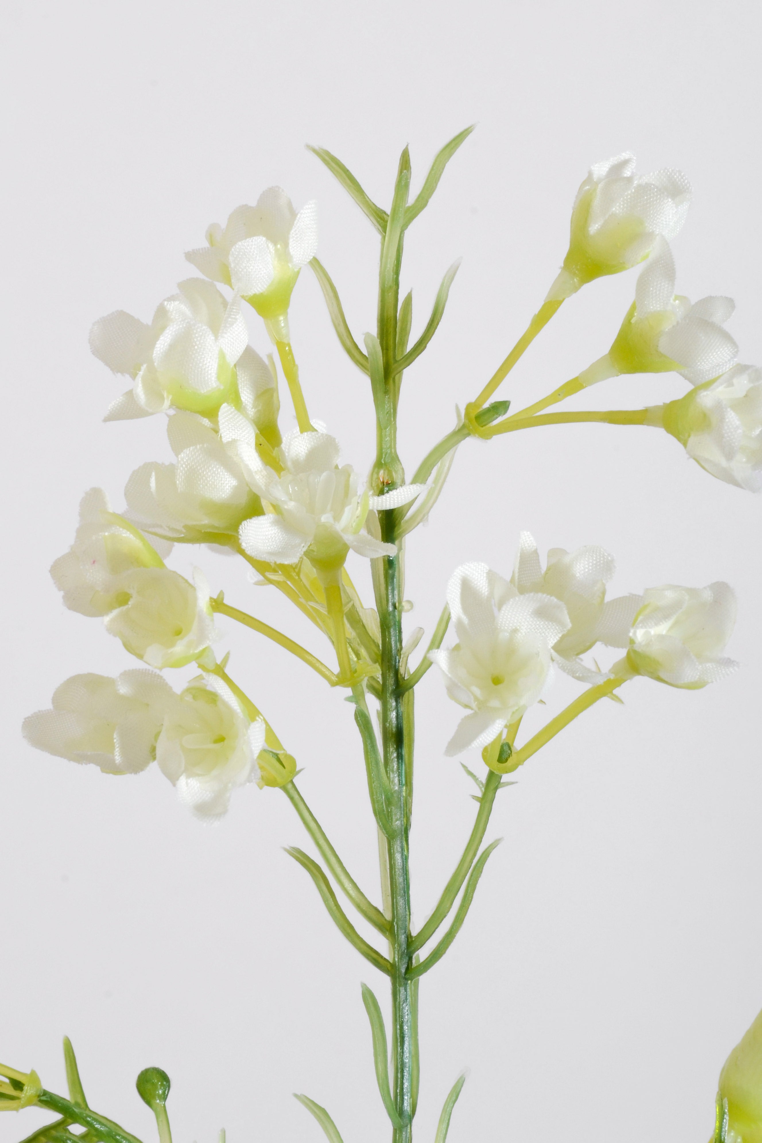 27" Silk Waxflower Spray Cream/White