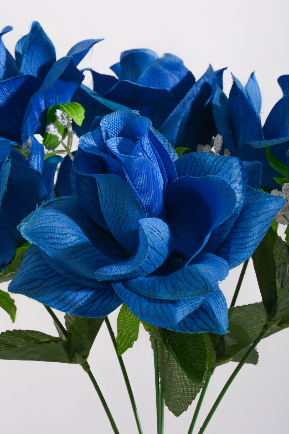 16" Silk Printing Rose Bush Royal Blue