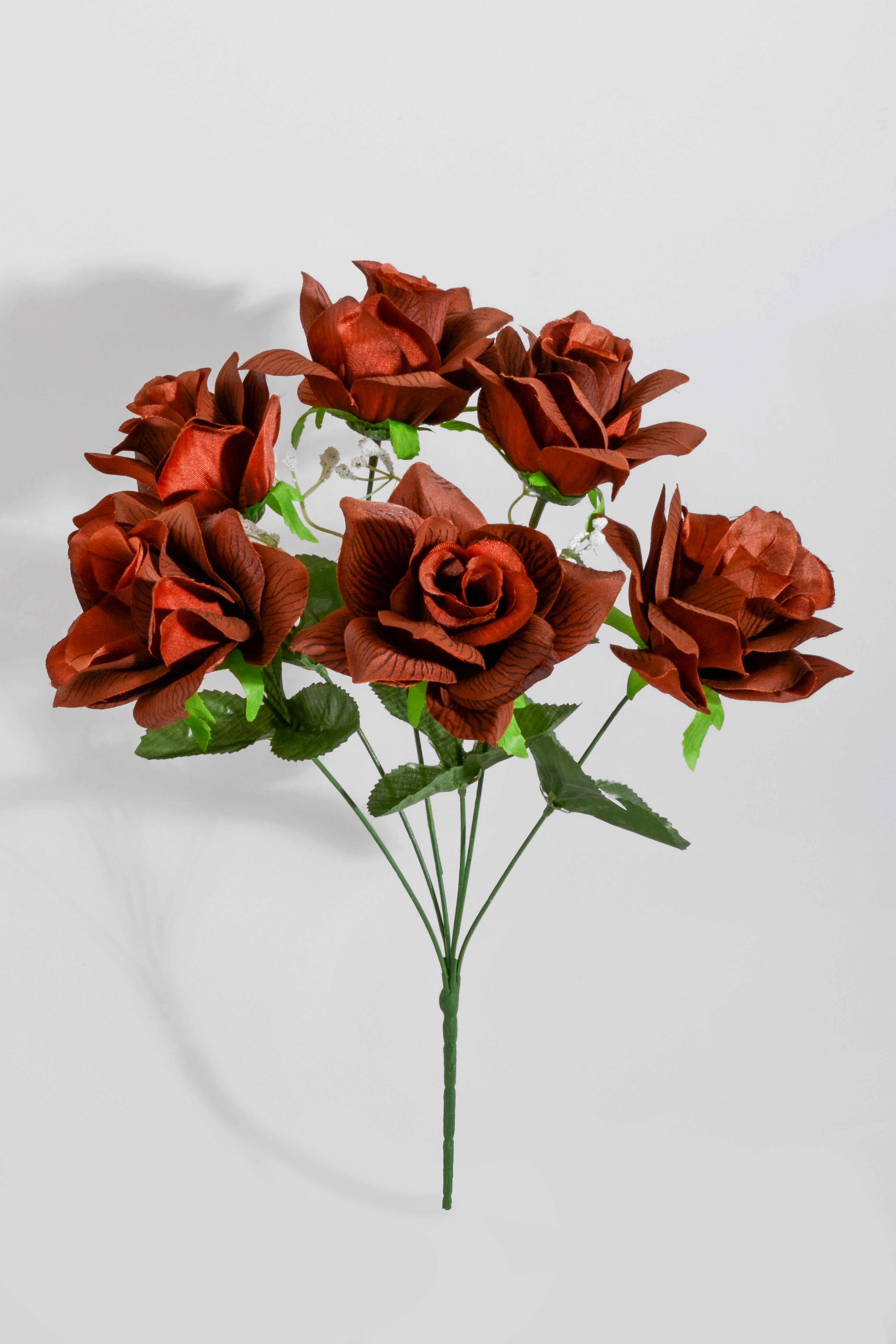 16" Silk Printing Rose Bush Chocolate