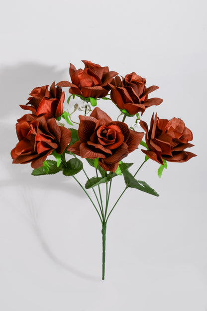 16" Silk Printing Rose Bush Chocolate
