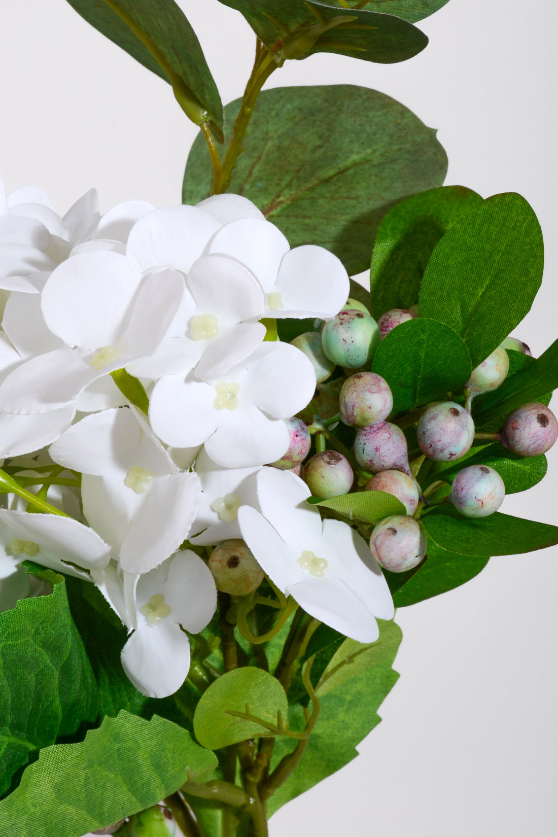 16.5" Artificial Hydrangea/Eucalyptus Bouquet White