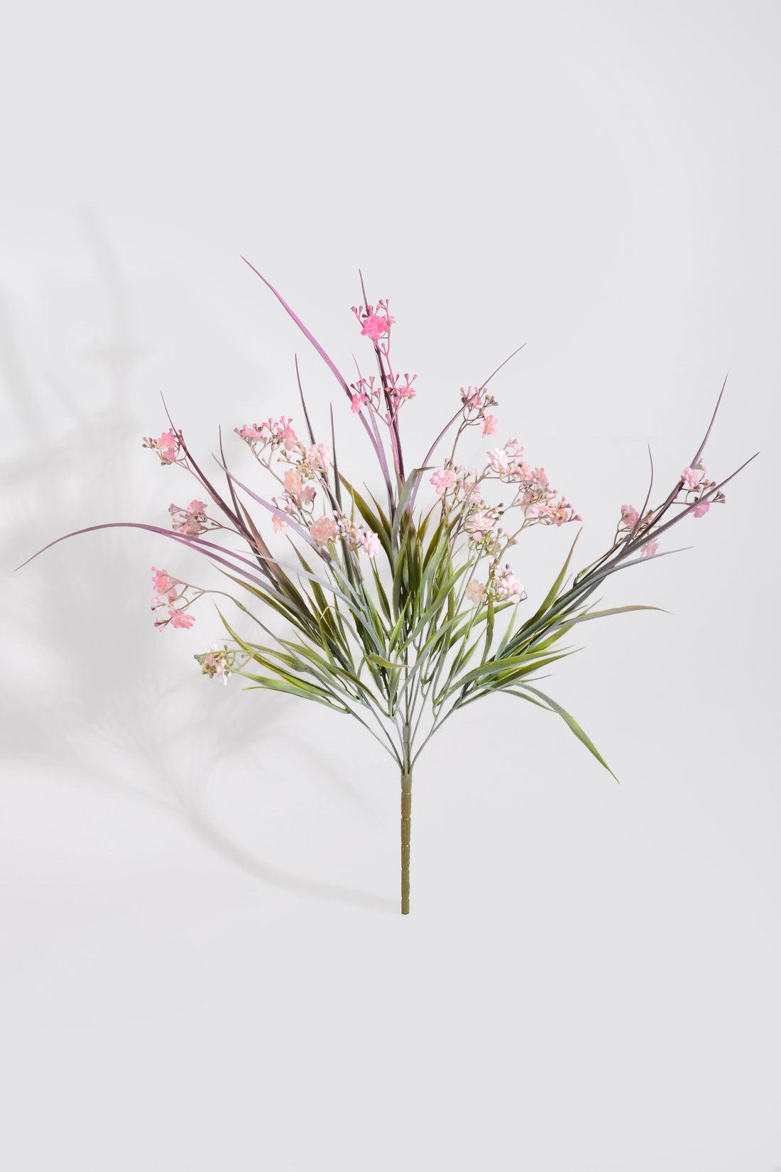 26" Artificial Grass Bush W/Flower Pink