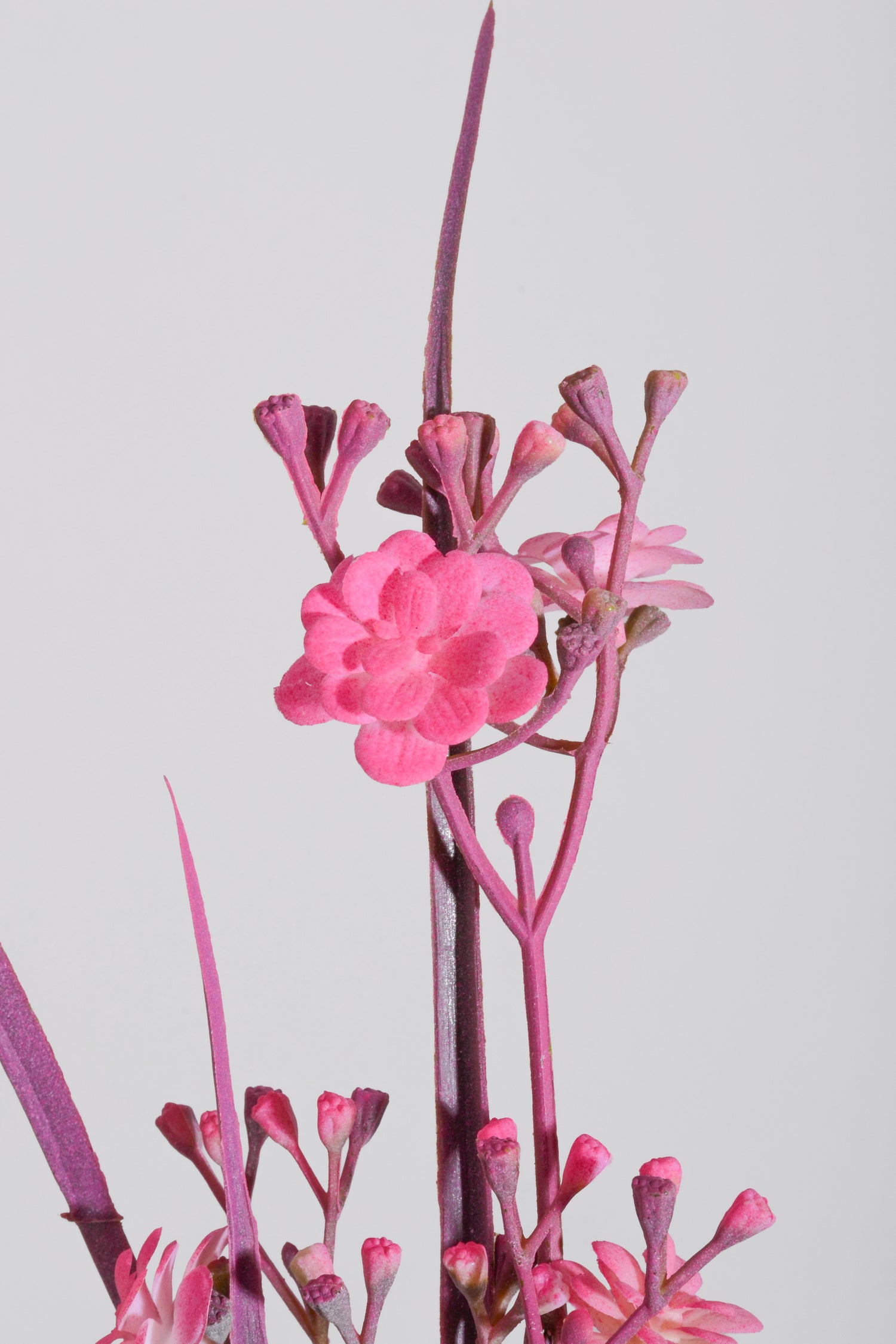 26" Artificial Grass Bush W/Flower Pink