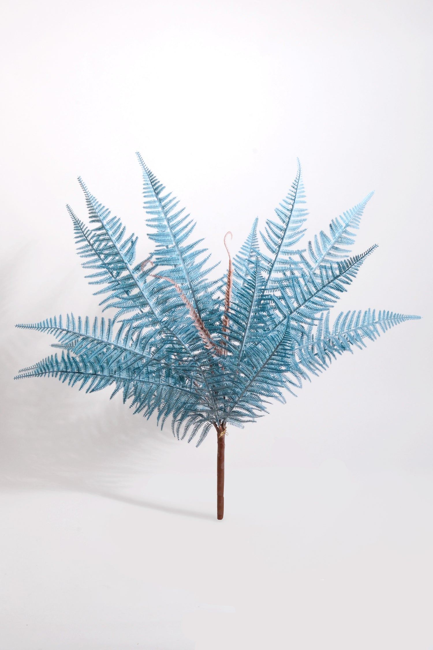 25" Artificial Fern Bush Blue