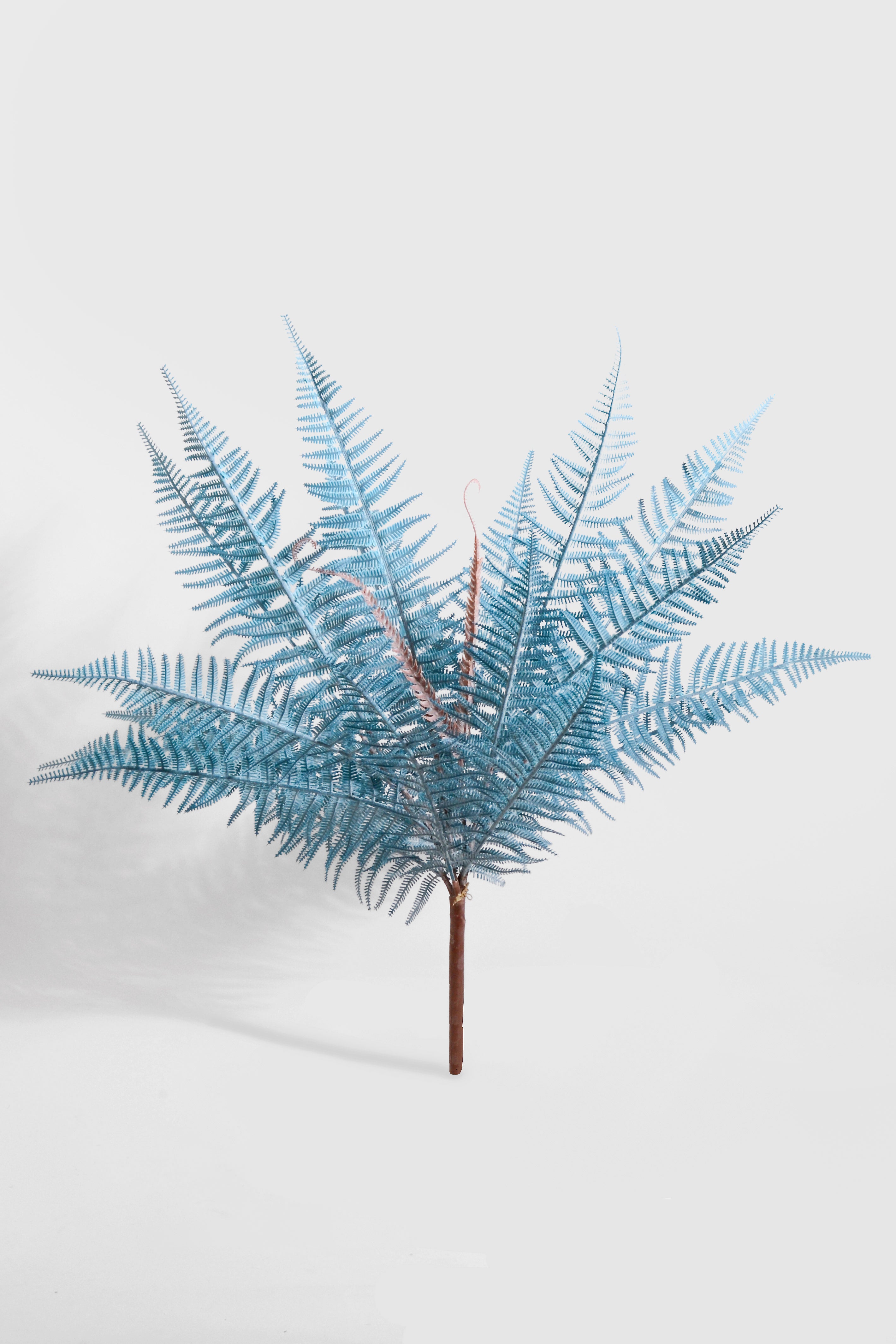 25" Artificial Fern Bush Blue