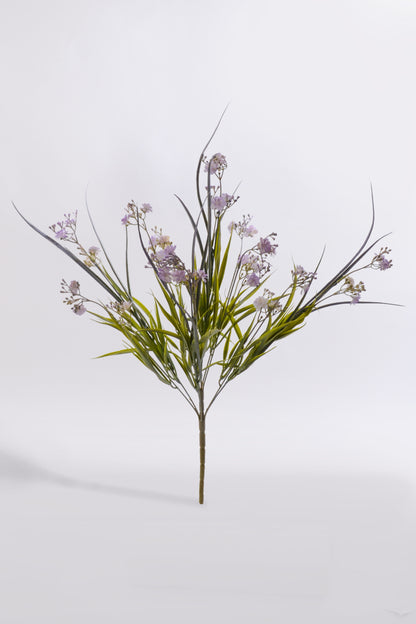 26" Artificial Grass Bush W/Flower Lavender