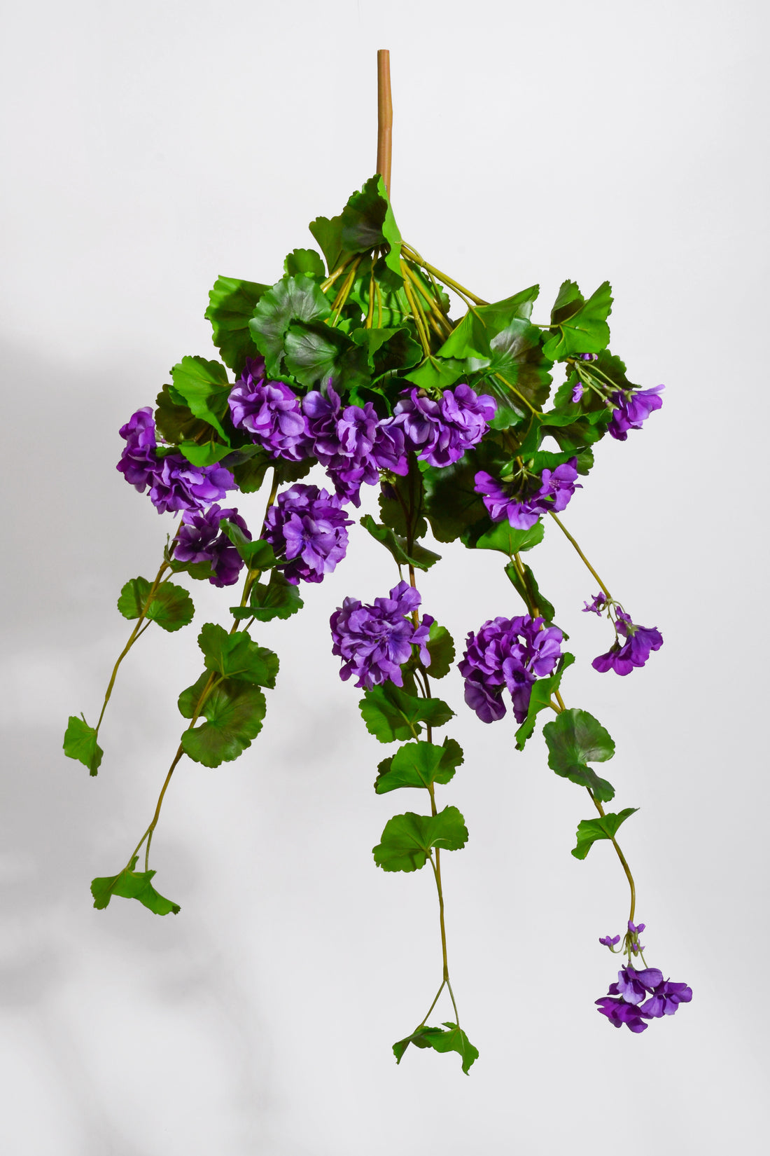 33" UV Silk Natural Touch Summer Hanging Geranium Purple