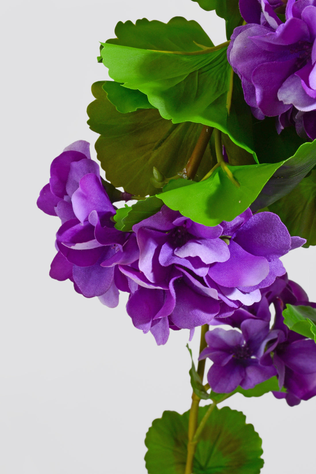 33" UV Silk Natural Touch Summer Hanging Geranium Purple