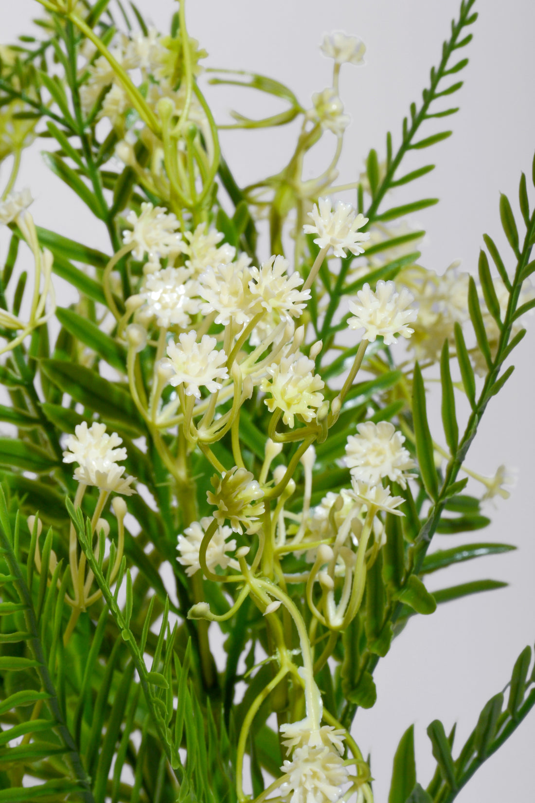 21" Plastic Gypso Fern Bush White