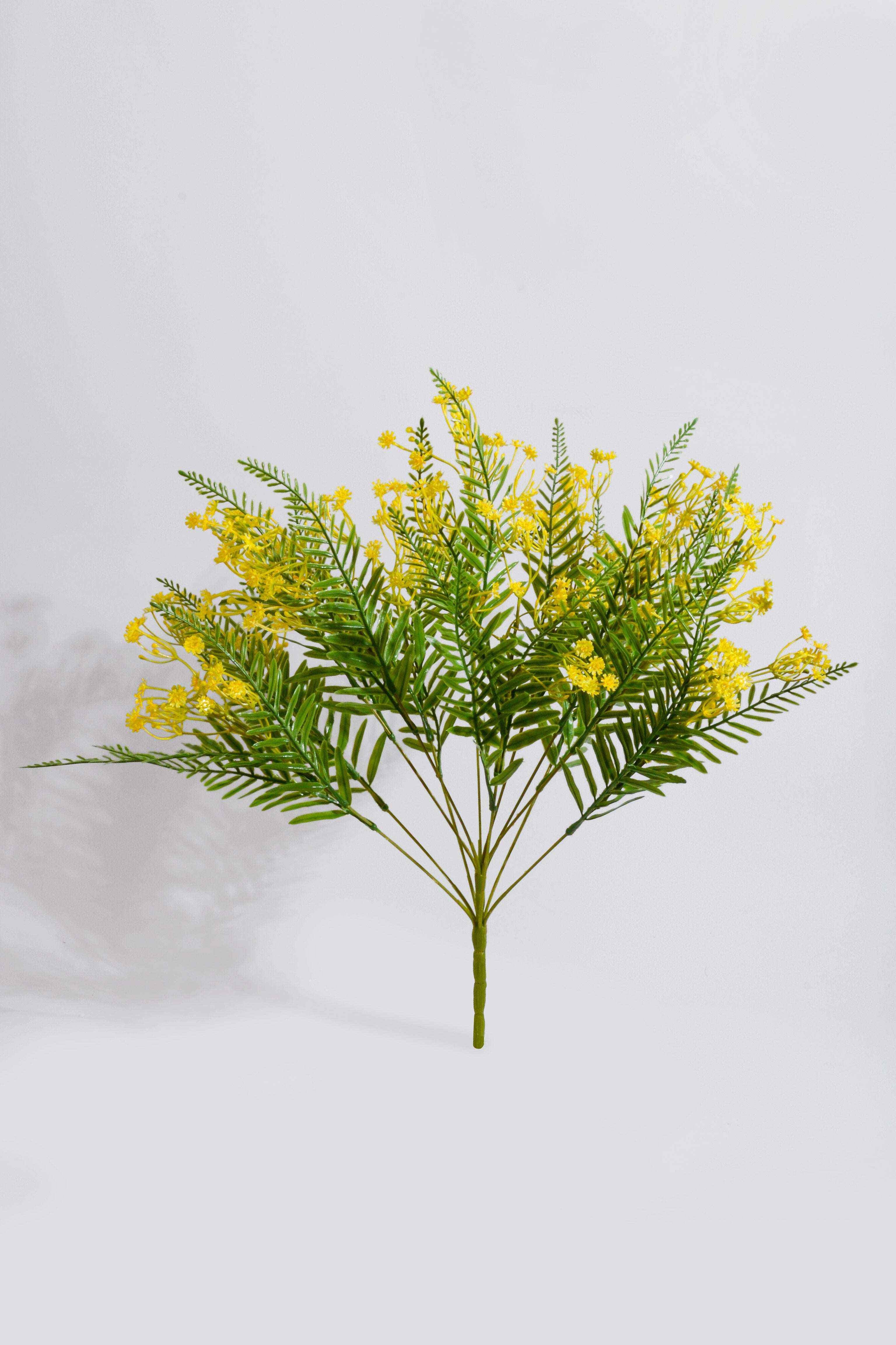 21" Plastic Gypso Fern Bush Yellow