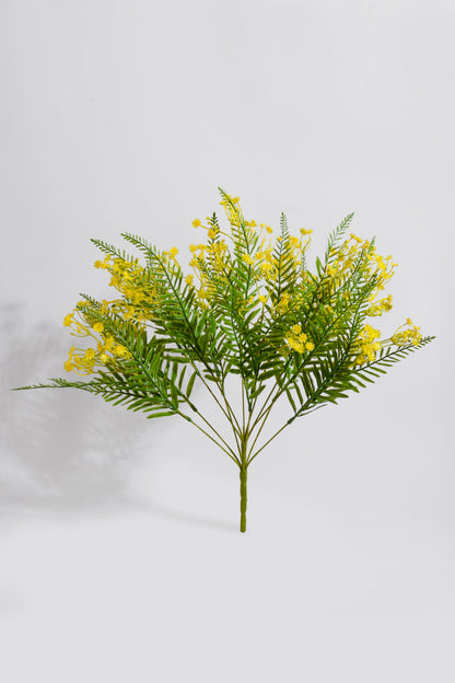 21" Plastic Gypso Fern Bush Yellow