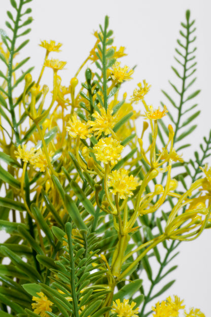 21" Plastic Gypso Fern Bush Yellow