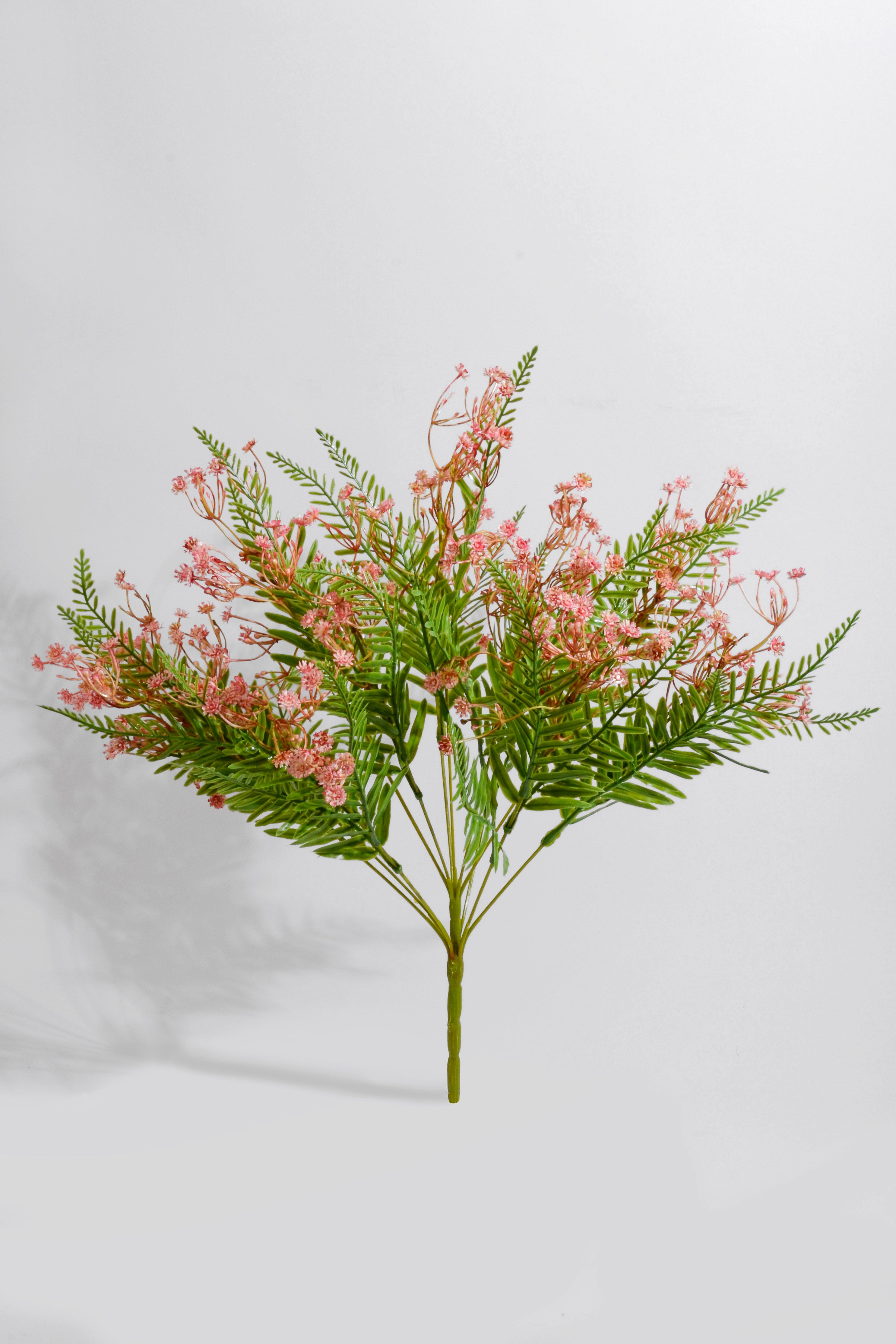 21" Plastic Gypso Fern Bush Pink