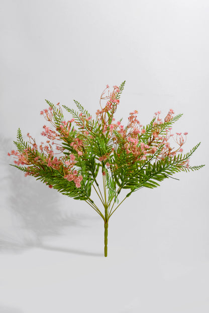 21" Plastic Gypso Fern Bush Pink