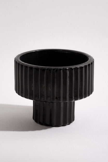 2" Reversible Glass Candle Holder Black