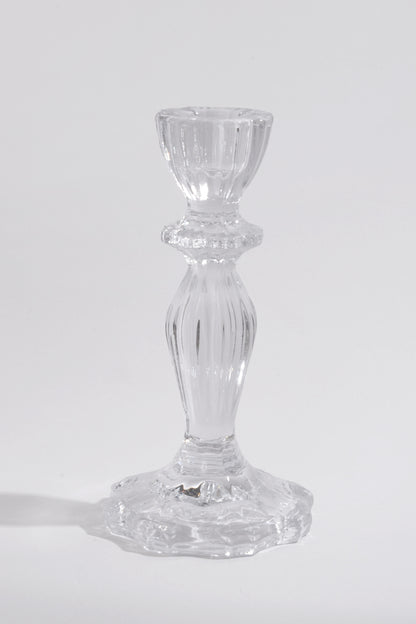 6.25" Glass Candle Holder Clear