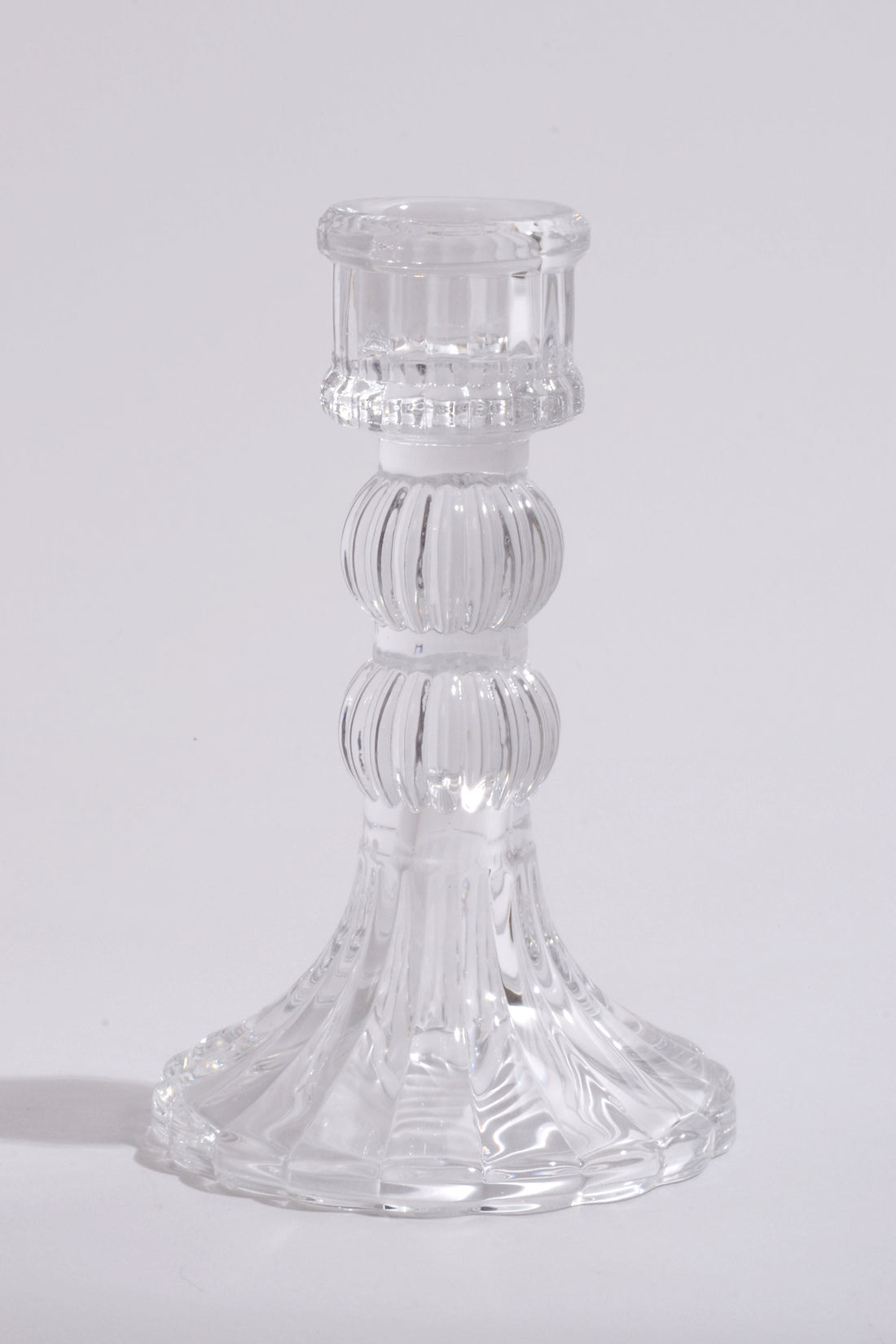 5" Glass Candle Holder Clear