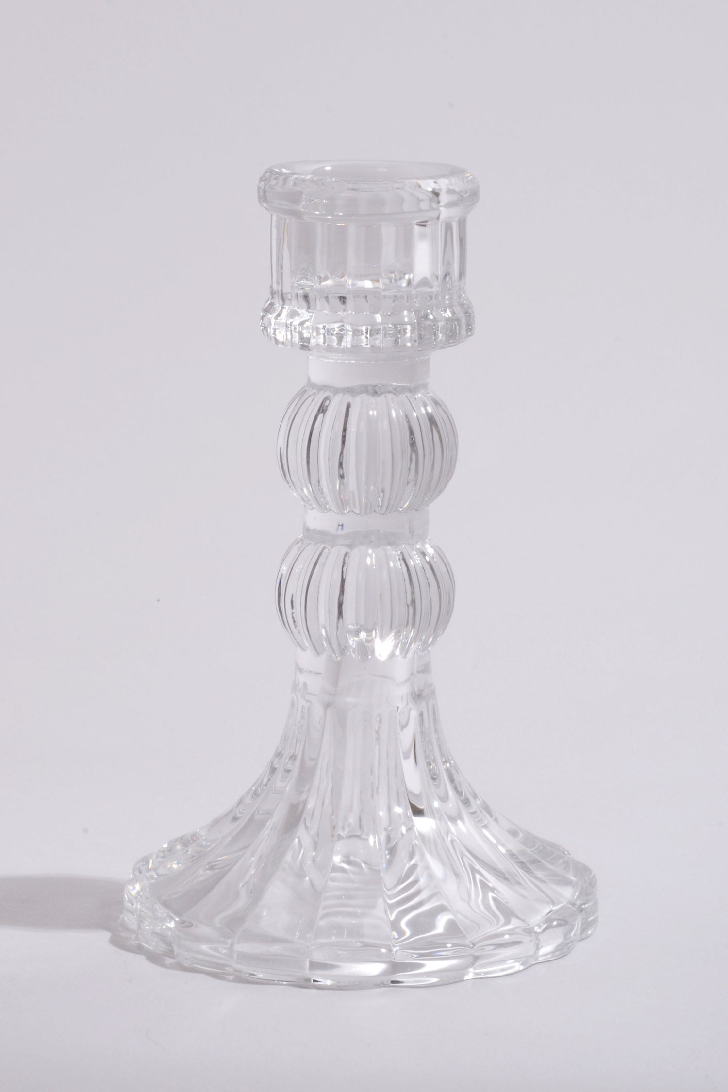 5" Glass Candle Holder Clear