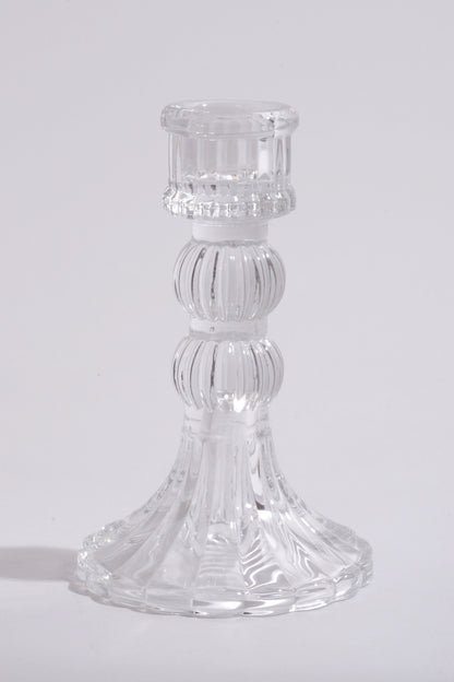 5" Glass Candle Holder Clear