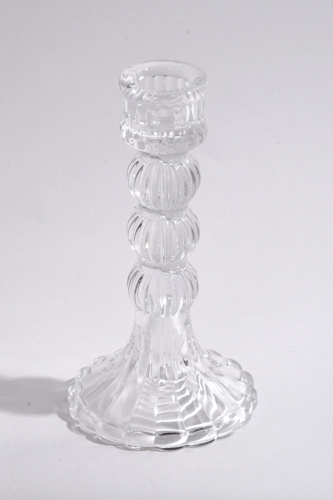 6" Glass Candle Holder Clear