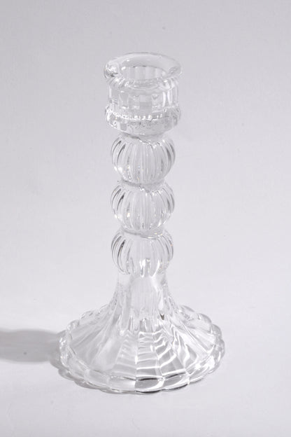 6" Glass Candle Holder Clear