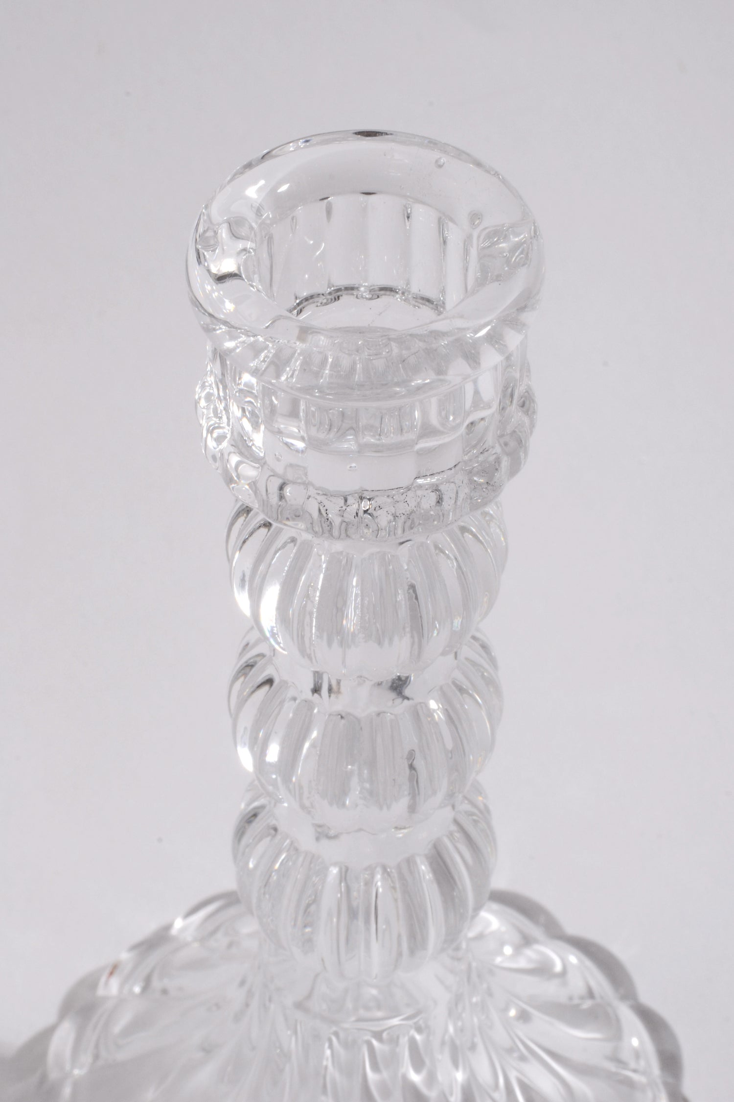 6" Glass Candle Holder Clear
