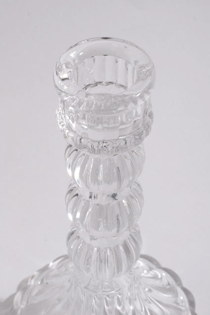 6" Glass Candle Holder Clear