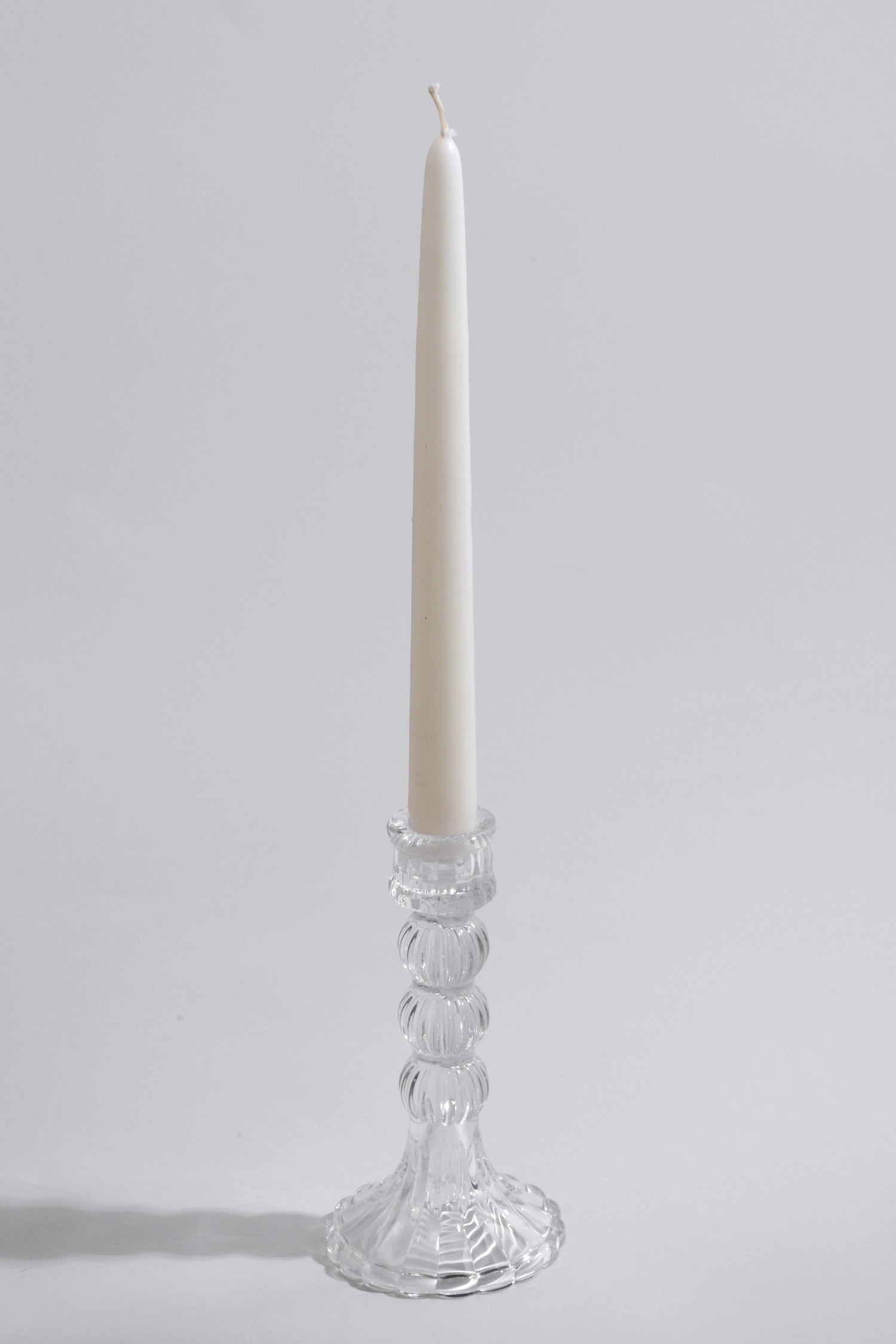 6" Glass Candle Holder Clear