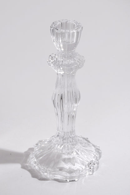 8" Glass Candle Holder Clear