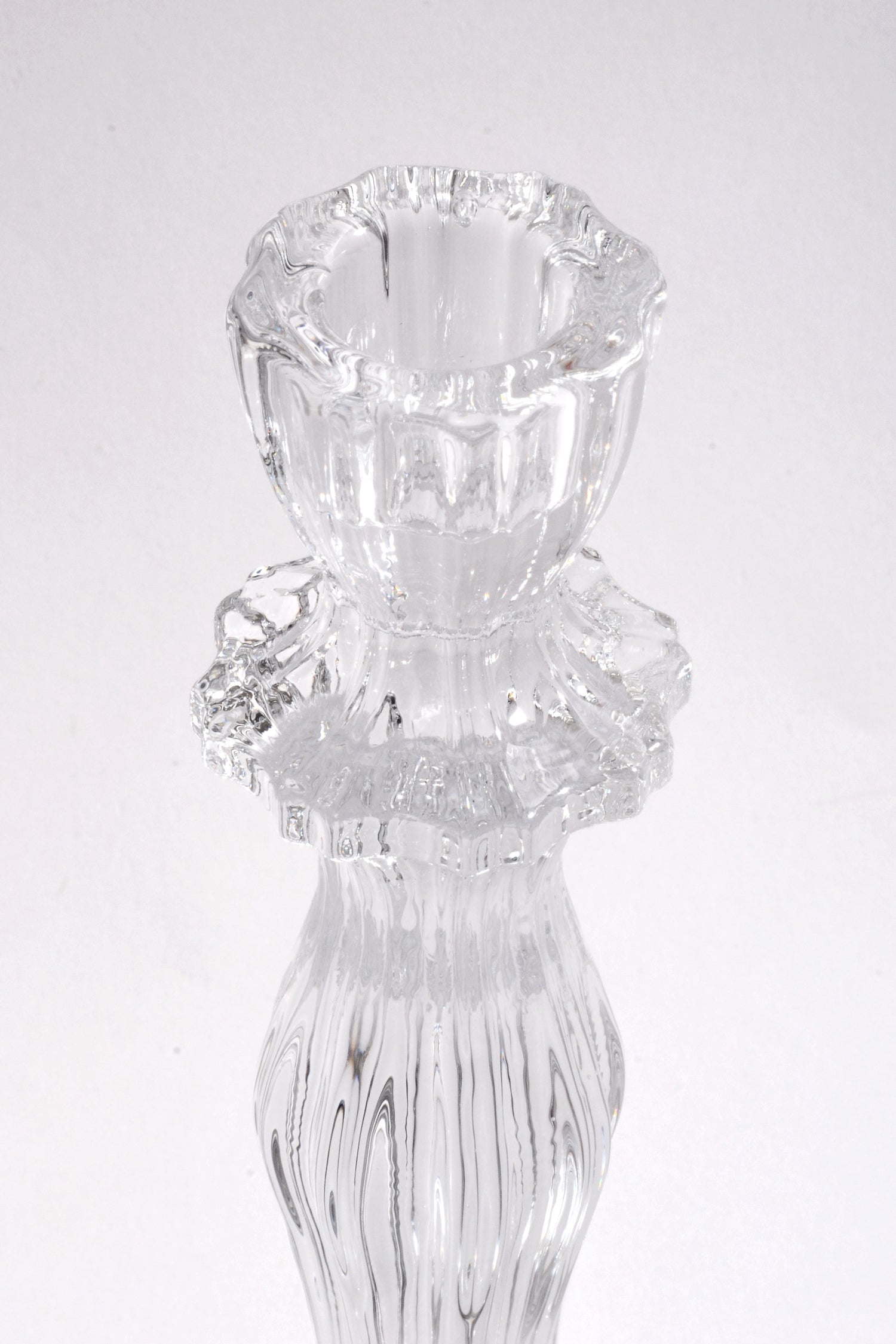 8" Glass Candle Holder Clear