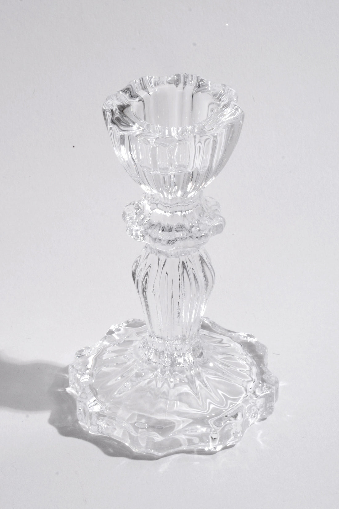 4.25" Glass Candle Holder Clear