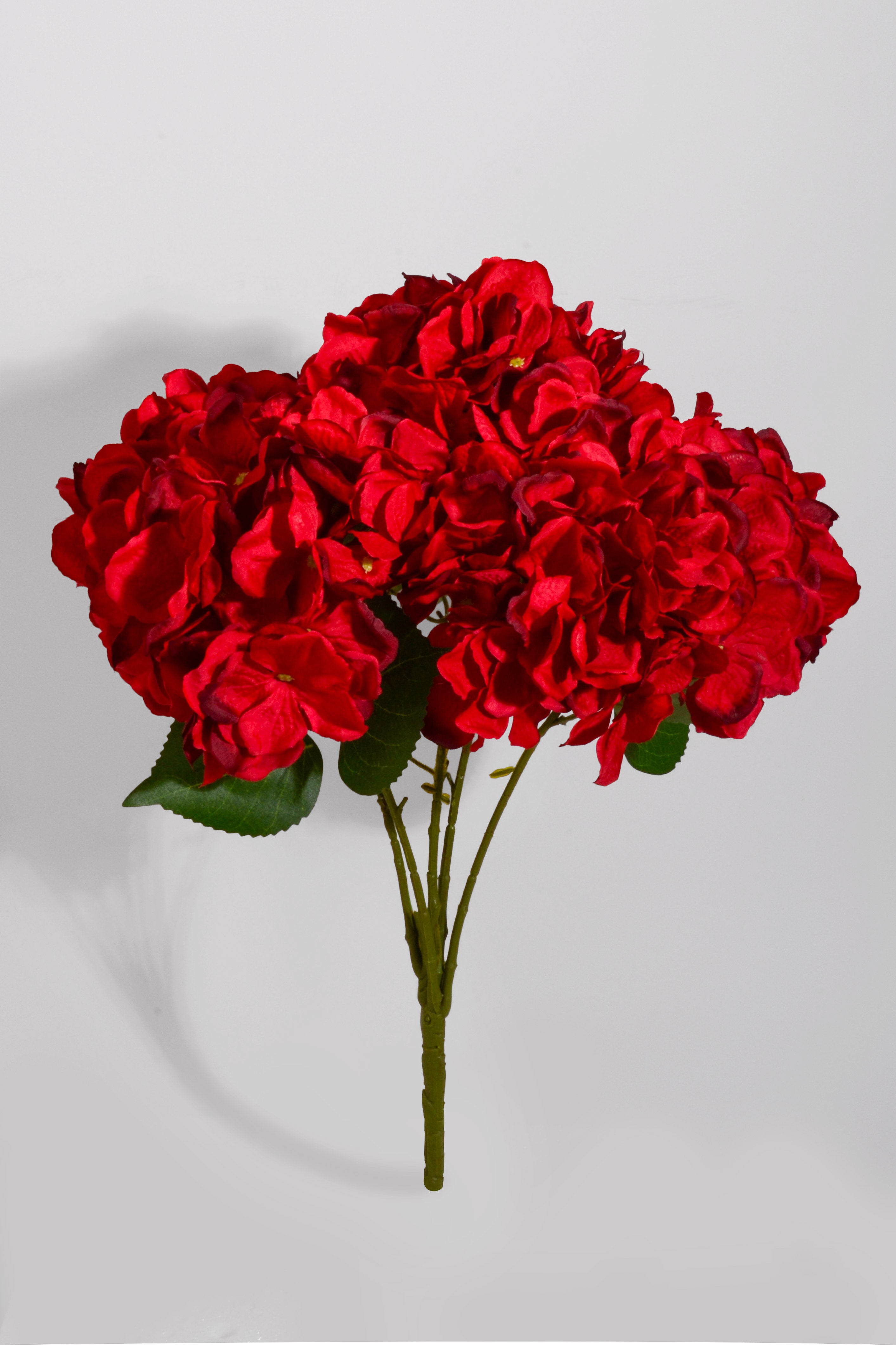 20" Silk Hydrangea Bush Red
